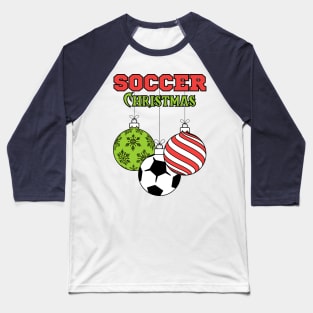 Soccer Christmas Baseball T-Shirt